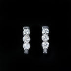 White Gold 0.98 CTW Diamond Huggie Hoop Earrings