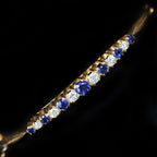 Estate Yellow Gold 1.15 CTW Sapphire and Diamond Bangle Bracelet