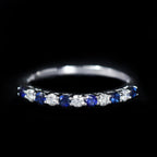 White Gold 0.24 CTW Sapphire and Diamond Band