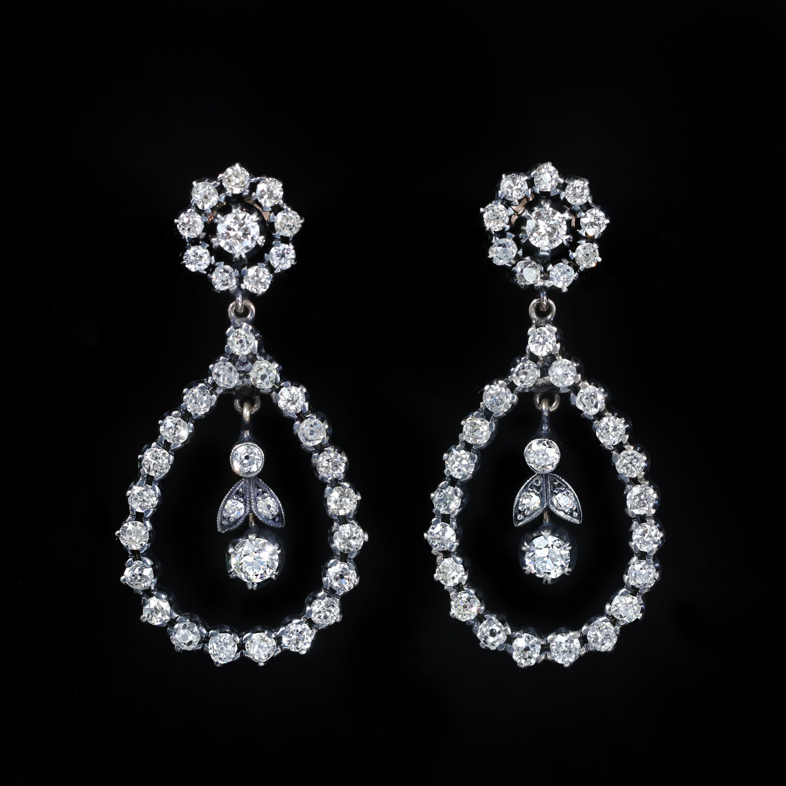 White & Yellow Gold 6.24 CTW Diamond Drop Earrings