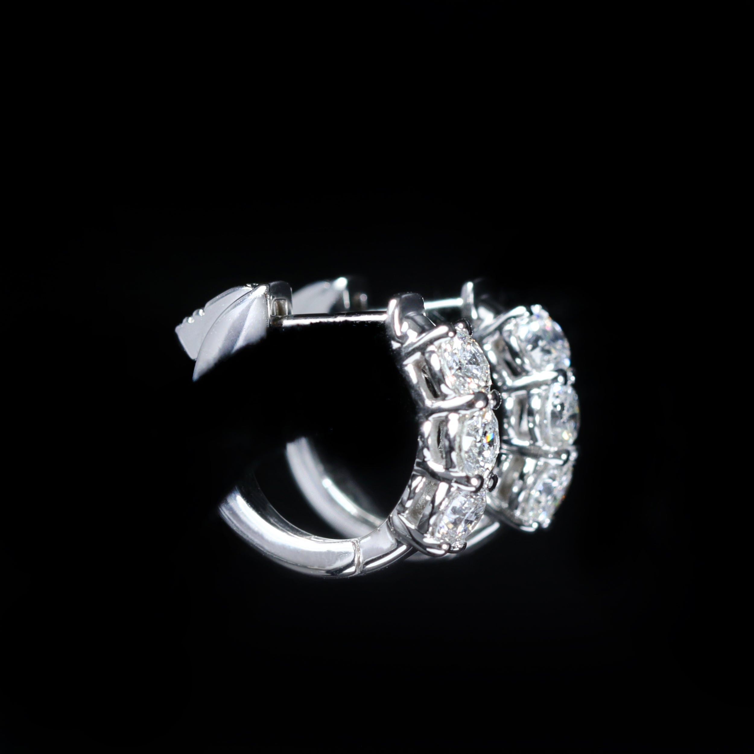 White Gold 0.98 CTW Diamond Huggie Hoop Earrings