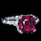 White Gold 4.18 Carat Rhodolite Garnet and Diamond Ring