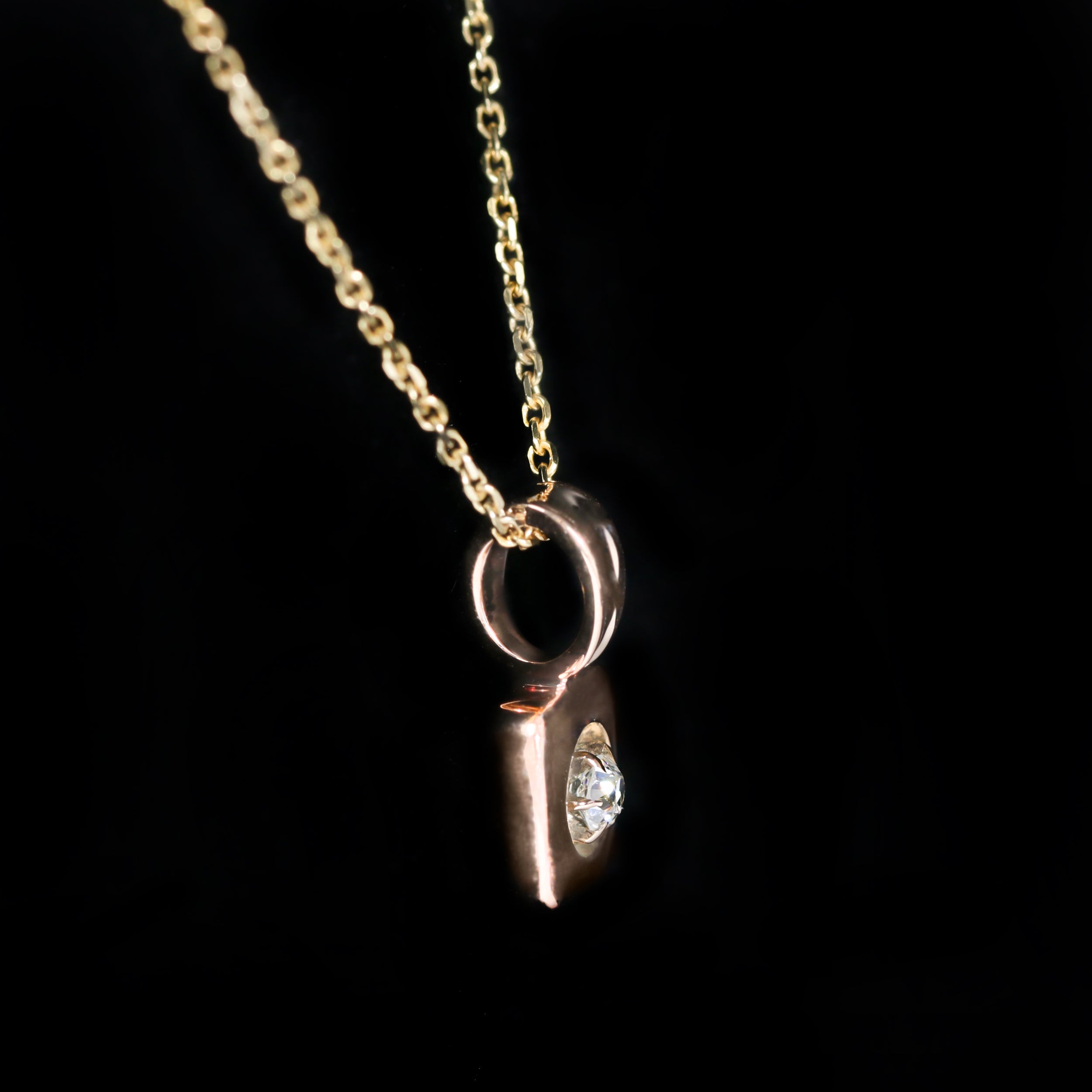 Estate 0.10 Carat Old Mine Cut Diamond Pendant