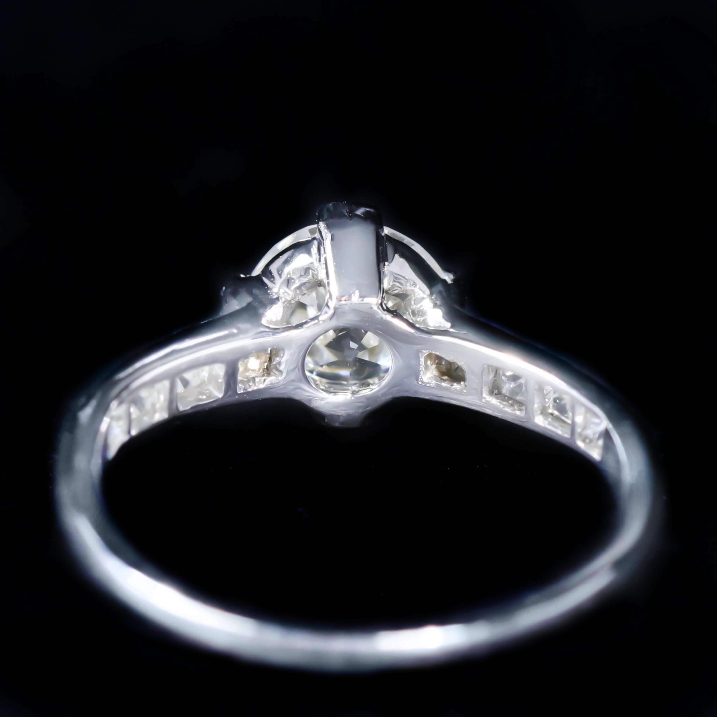 Art Deco 0.84 Carat Old European Cut Diamond Engagement Ring