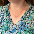 White Gold 0.60 Carat Peridot and Diamond Necklace