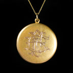 Art Nouveau Diamond and Ruby Enamel Lady Locket Pendant