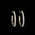 Yellow Gold 1.08 CTW Diamond Hoop Earrings