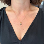 Yellow Gold 1.00 Carat Sapphire and Diamond Pendant