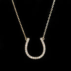 Yellow Gold 0.23 CTW Diamond Horseshoe Necklace