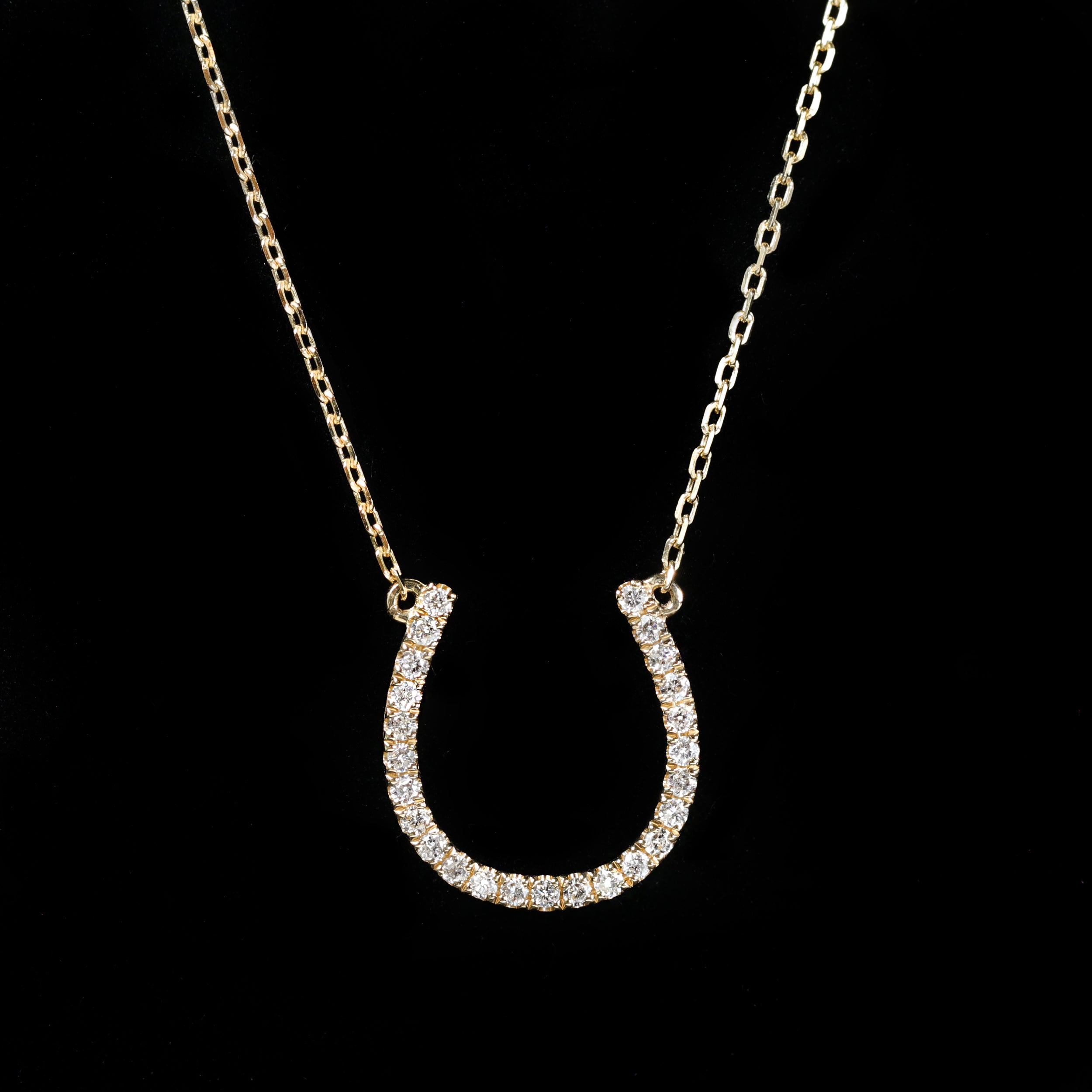 Yellow Gold 0.23 CTW Diamond Horseshoe Necklace