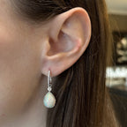 White Gold 8.07 CTW Opal and Diamond Dangle Earrings