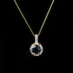 Yellow Gold 1.00 Carat Sapphire and Diamond Pendant