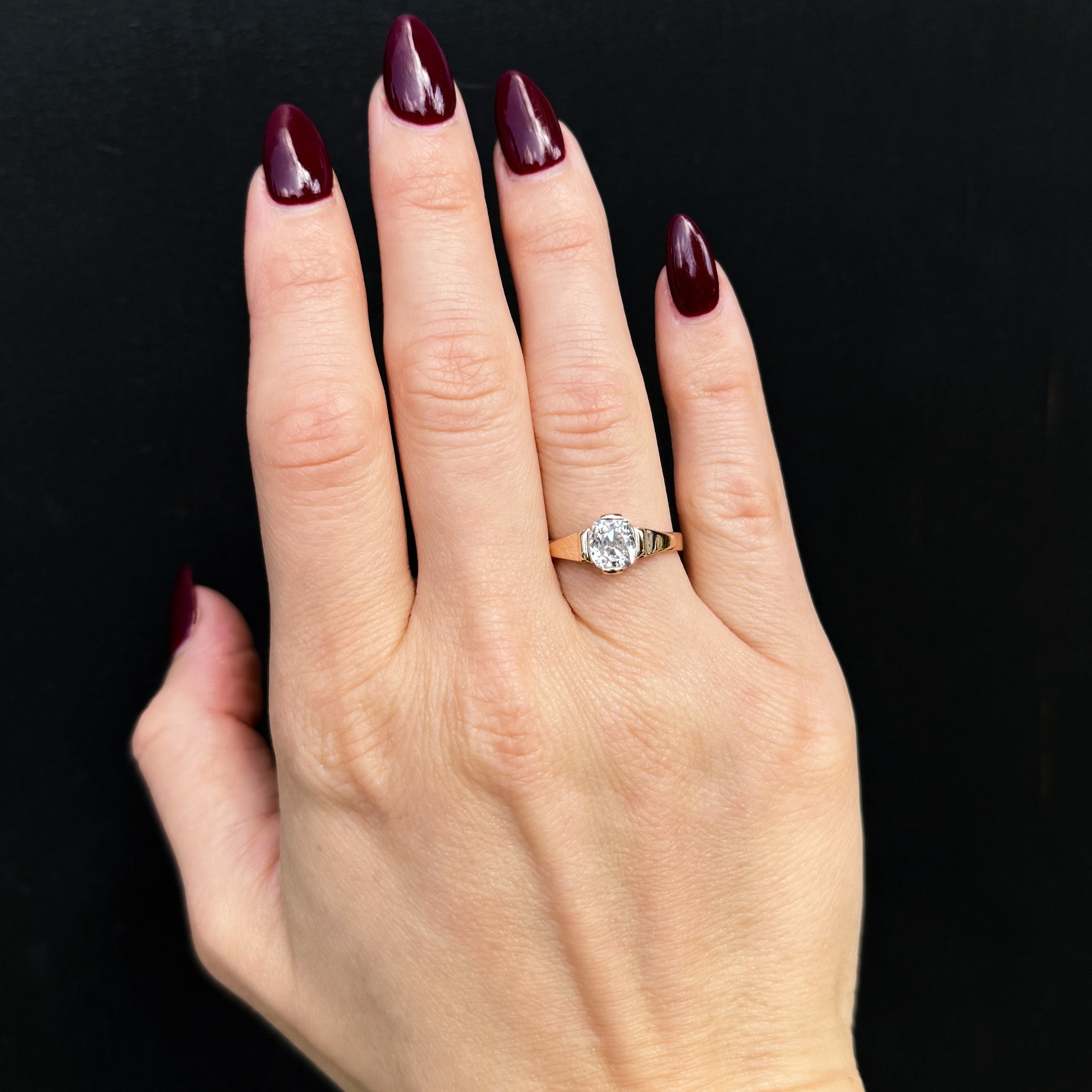 Victorian 1.61 Carat Old Mine Cut Diamond Engagement Ring
