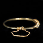Estate Yellow Gold 1.15 CTW Sapphire and Diamond Bangle Bracelet