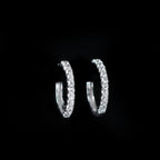 White Gold 0.54 CTW Diamond Hoop Earrings