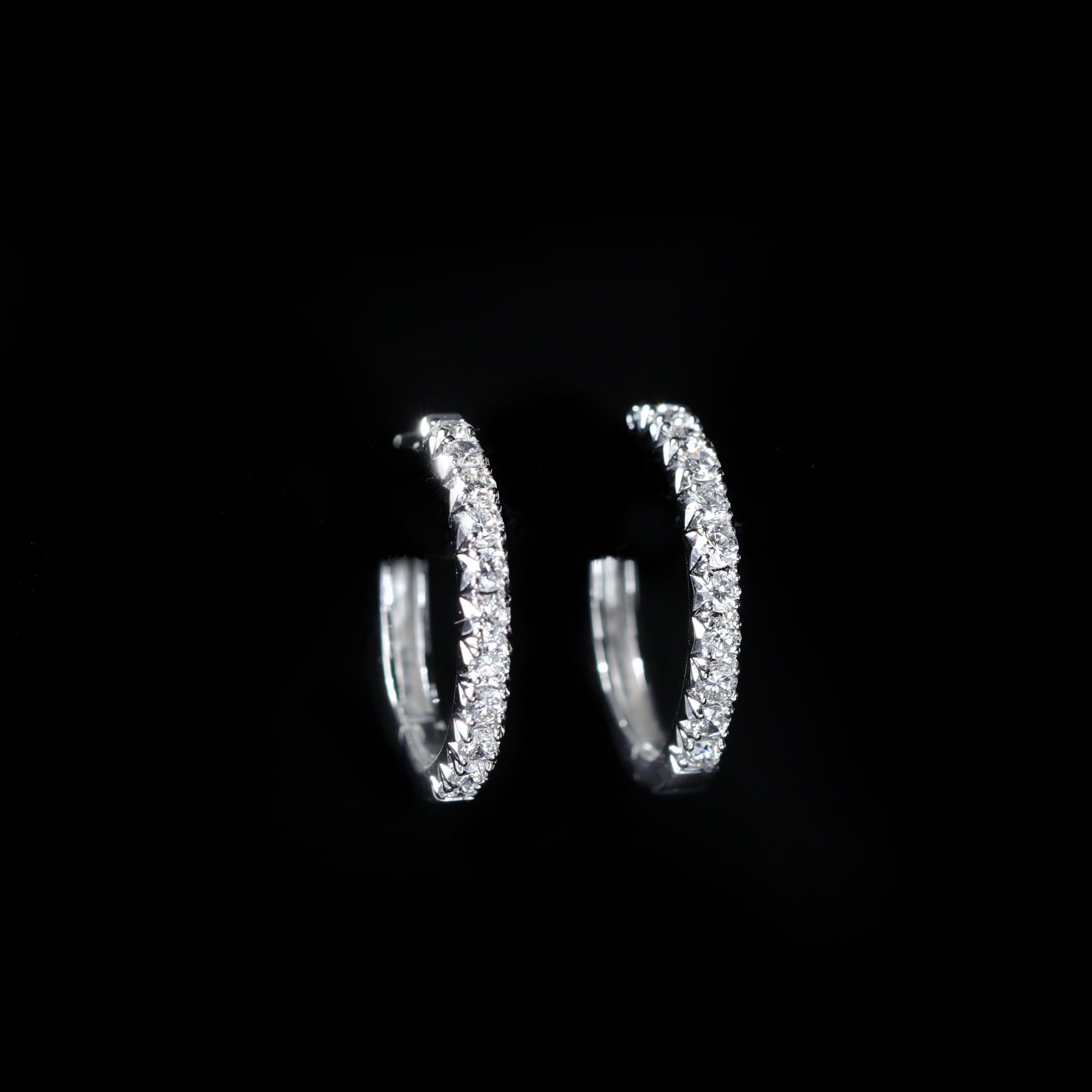 White Gold 0.54 CTW Diamond Hoop Earrings