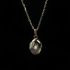 Yellow Gold Mini Oval Diamond Locket