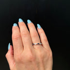 White Gold Marquise Cut Diamond and Sapphire Band