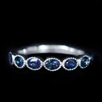 White Gold 1.50 CTW Oval Sapphire Band