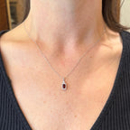 White Gold 0.60 Carat Garnet and Diamond Necklace