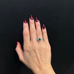 White Gold 0.63 Carat Emerald and Diamond Ring