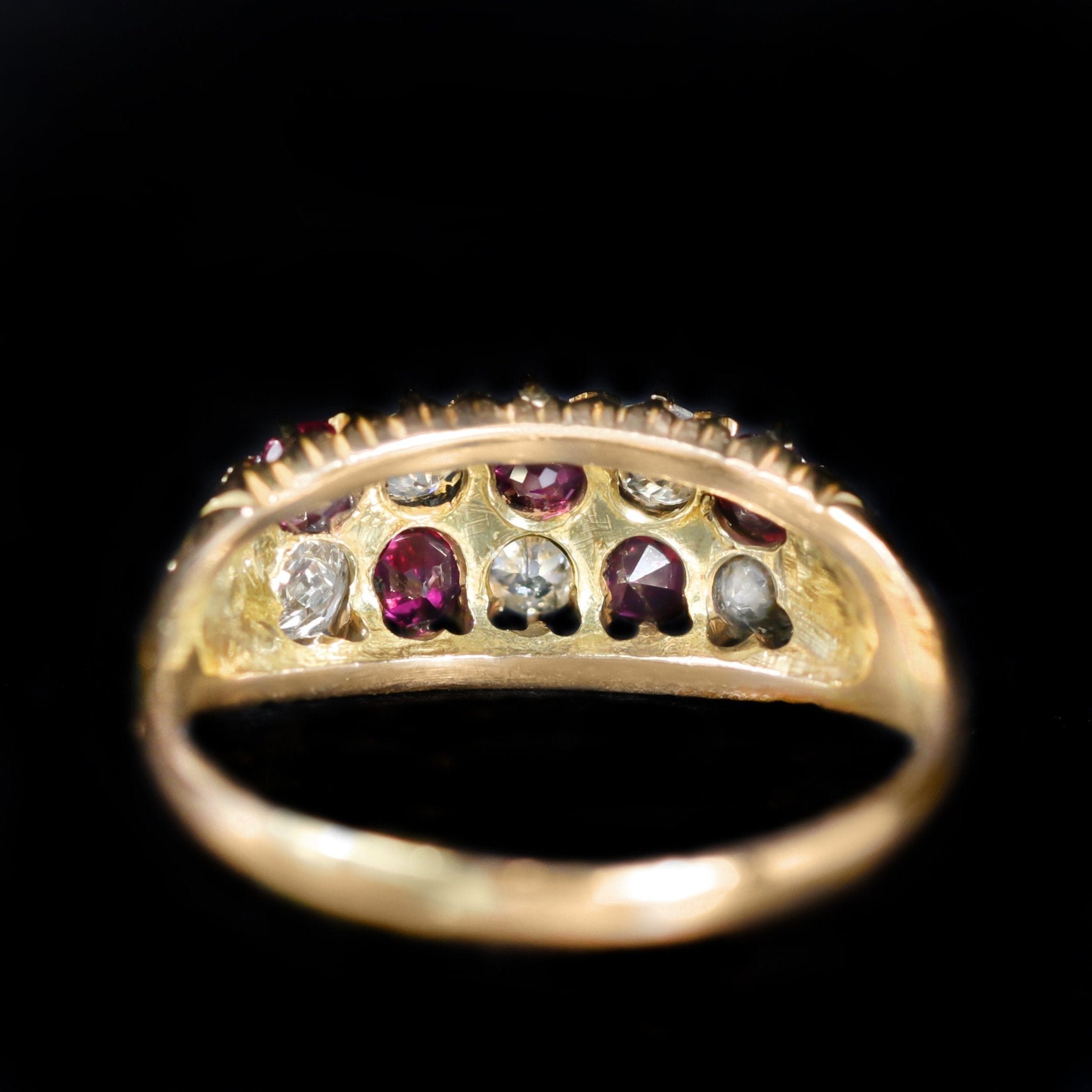 Victorian 0.75 CTW Ruby and Old Mine Cut Diamond Ring