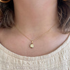 Yellow Gold Mini Oval Diamond Locket
