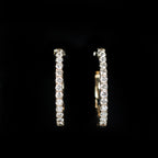 Yellow Gold 1.08 CTW Diamond Hoop Earrings