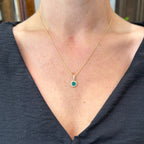 Yellow Gold 0.57 Carat Emerald and Diamond Pendant