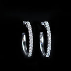 White Gold 1.08 CTW Diamond Hoop Earrings