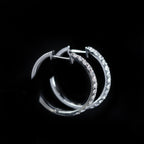 White Gold 1.08 CTW Diamond Hoop Earrings