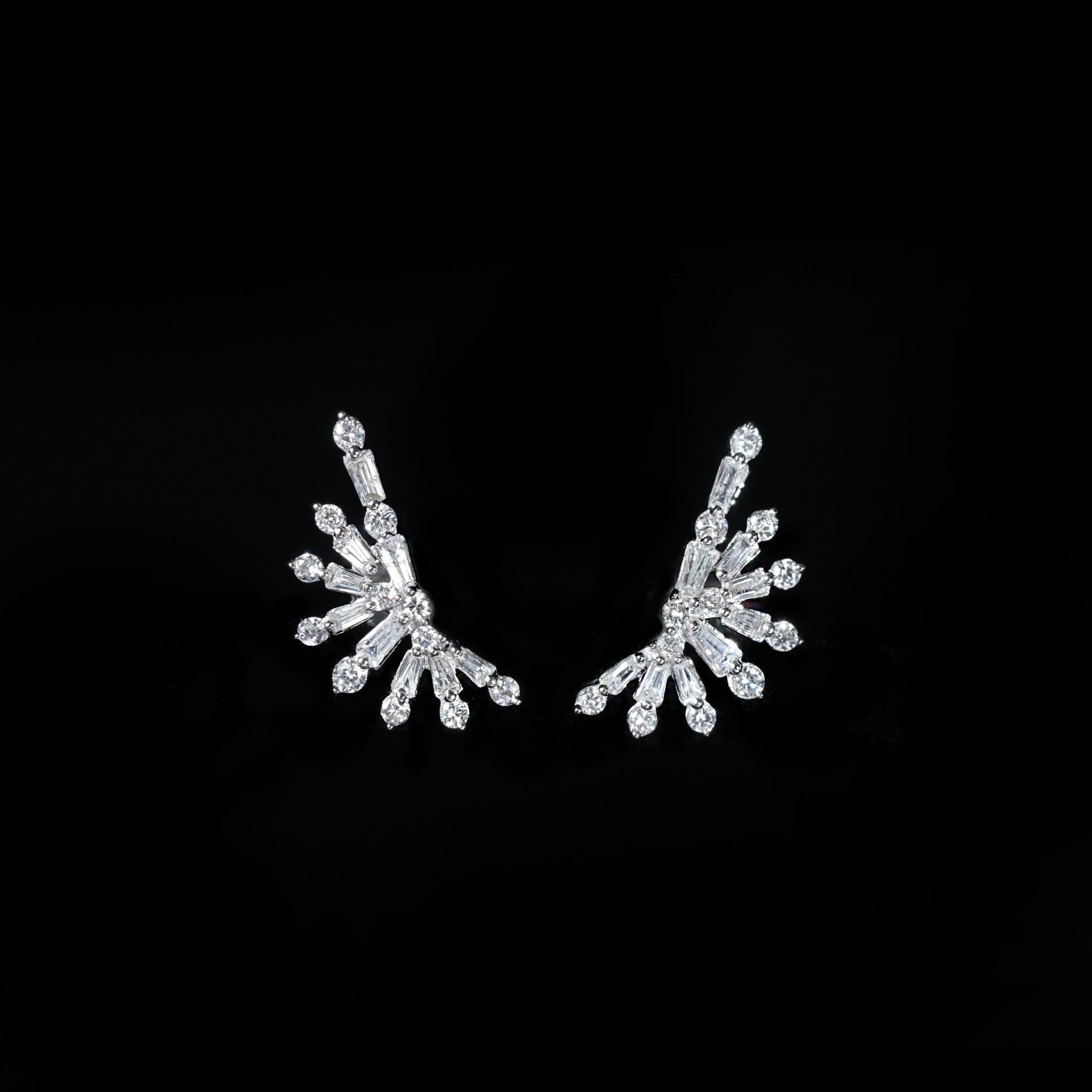 White Gold 0.60 CTW Diamond Stud Earring Climbers