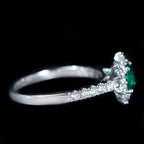 White Gold 0.63 Carat Emerald and Diamond Ring