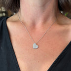 Estate White Gold 1.00 CTW Diamond Heart Pendant