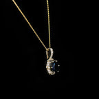 Yellow Gold 1.00 Carat Sapphire and Diamond Pendant