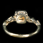 Yellow Gold 0.32 Carat Diamond and Emerald Enagement Ring