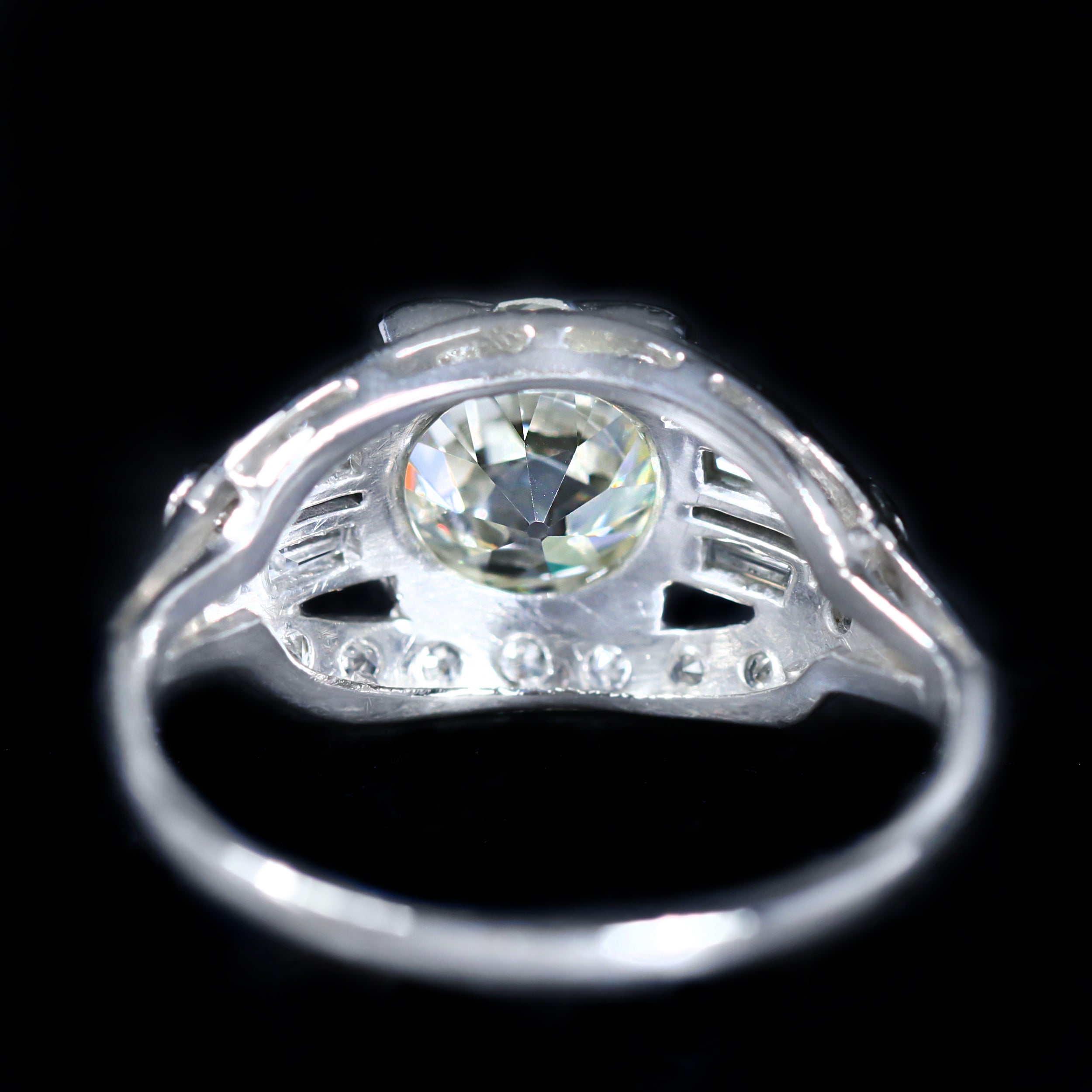 Art Deco 2.10 Carat Old European Cut Diamond Ring