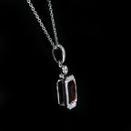 White Gold 0.60 Carat Garnet and Diamond Necklace