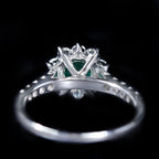 White Gold 0.63 Carat Emerald and Diamond Ring