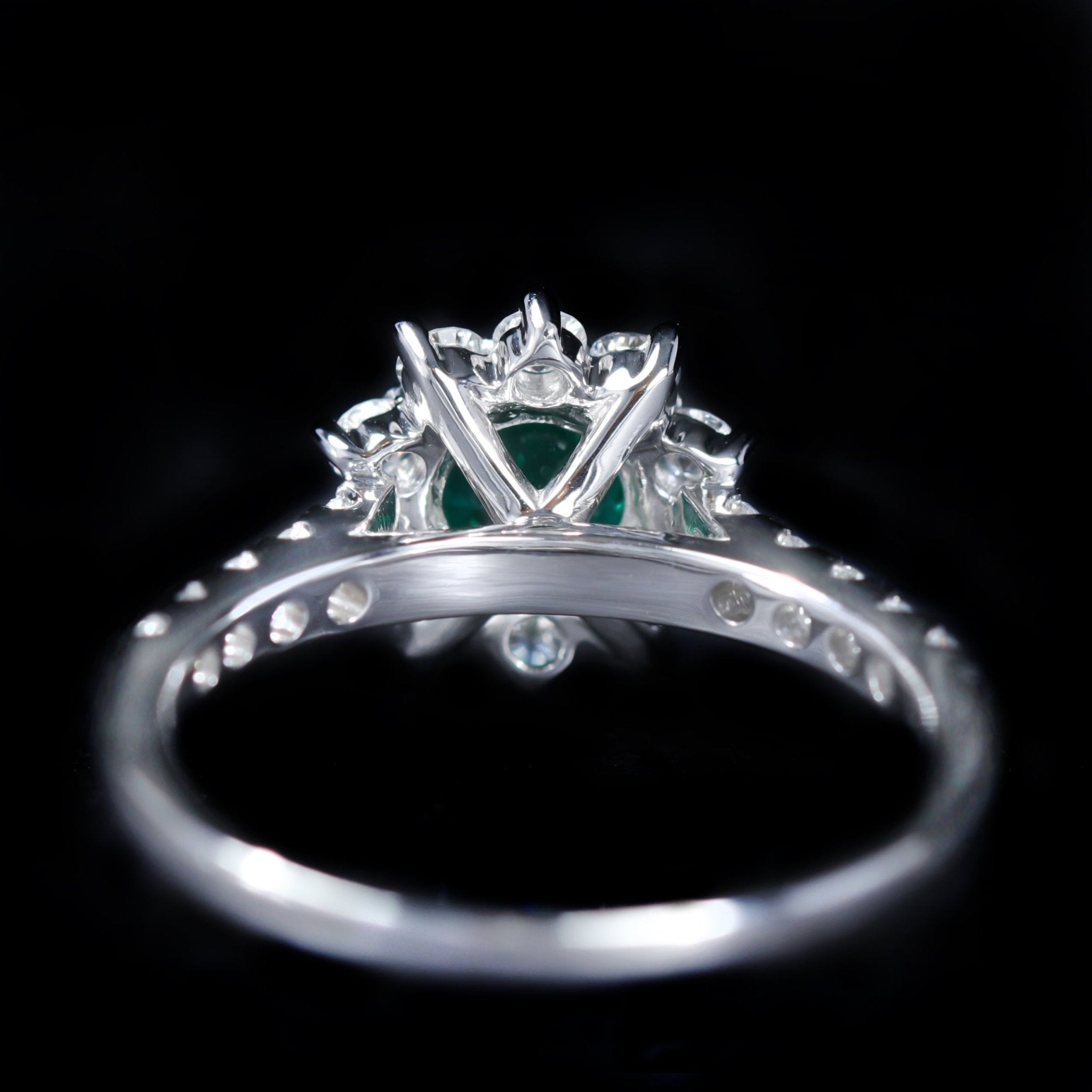 White Gold 0.63 Carat Emerald and Diamond Ring