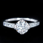 Art Deco 0.84 Carat Old European Cut Diamond Engagement Ring