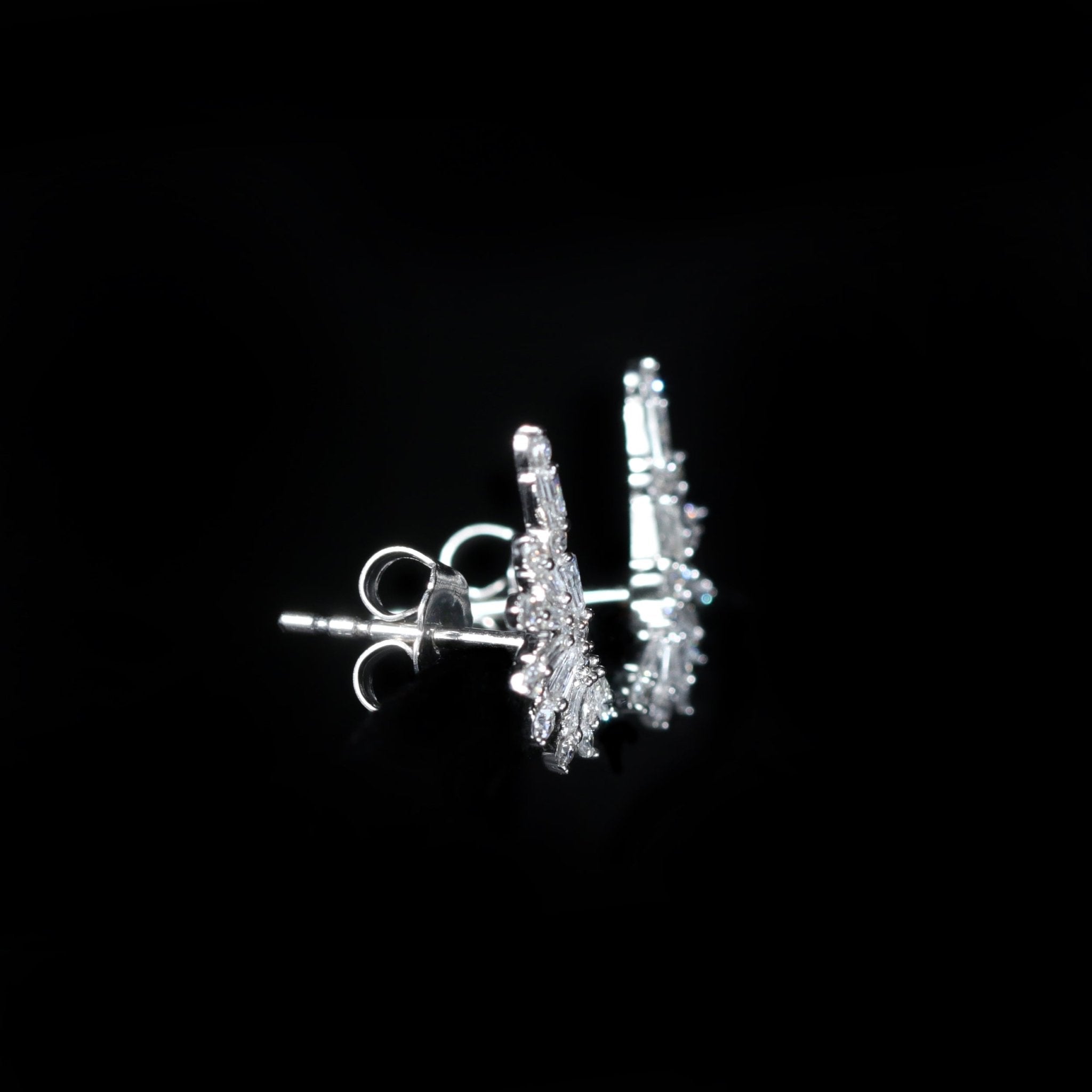 White Gold 0.60 CTW Diamond Stud Earring Climbers