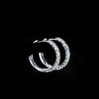 White Gold 0.54 CTW Diamond Hoop Earrings