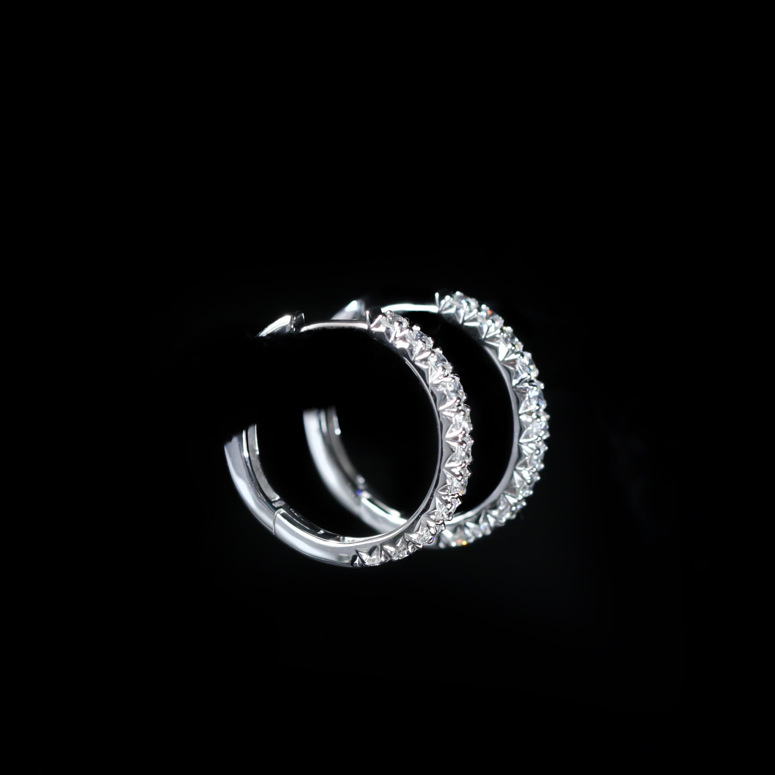 White Gold 0.54 CTW Diamond Hoop Earrings