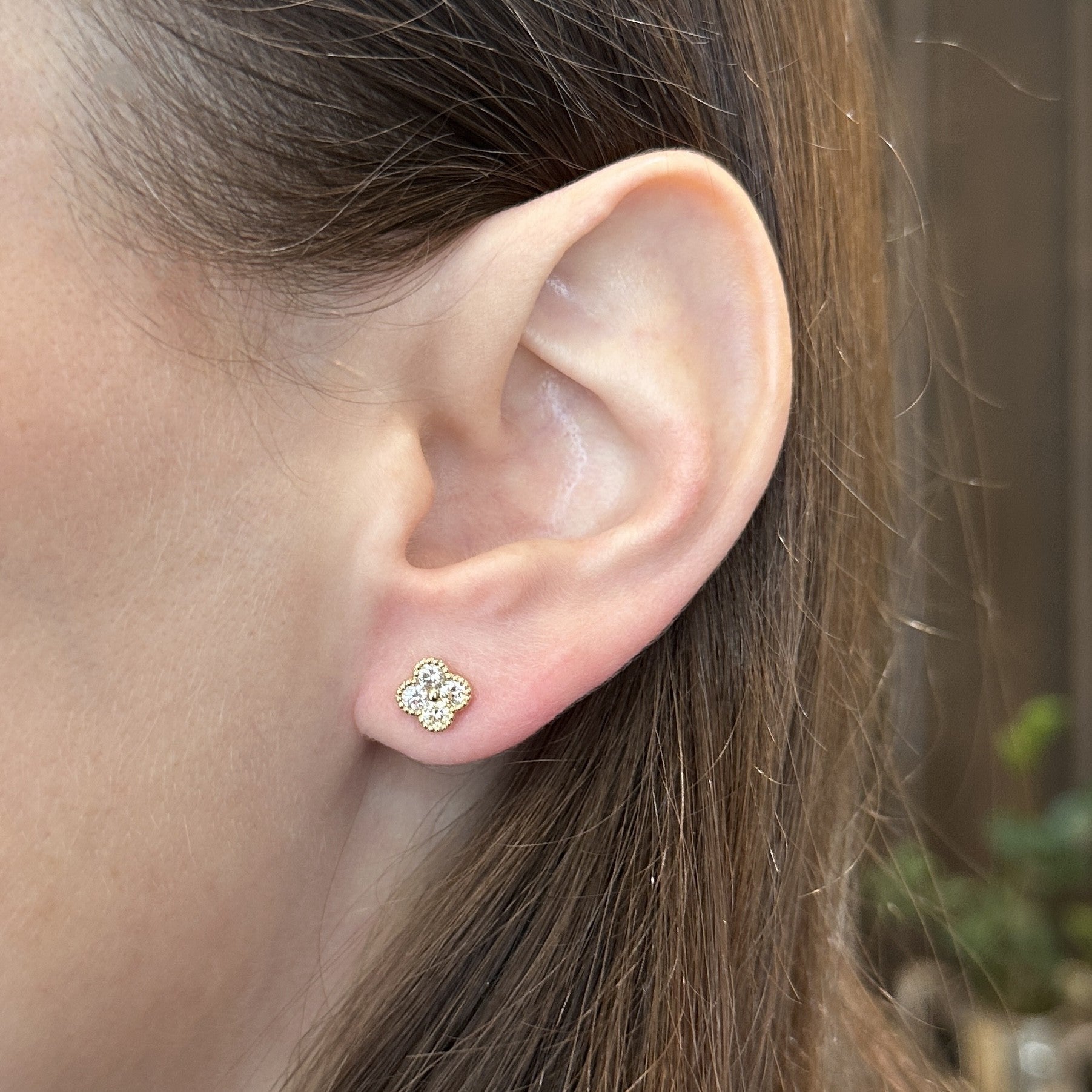 Yellow Gold 0.55 CTW Diamond Stud Earrings