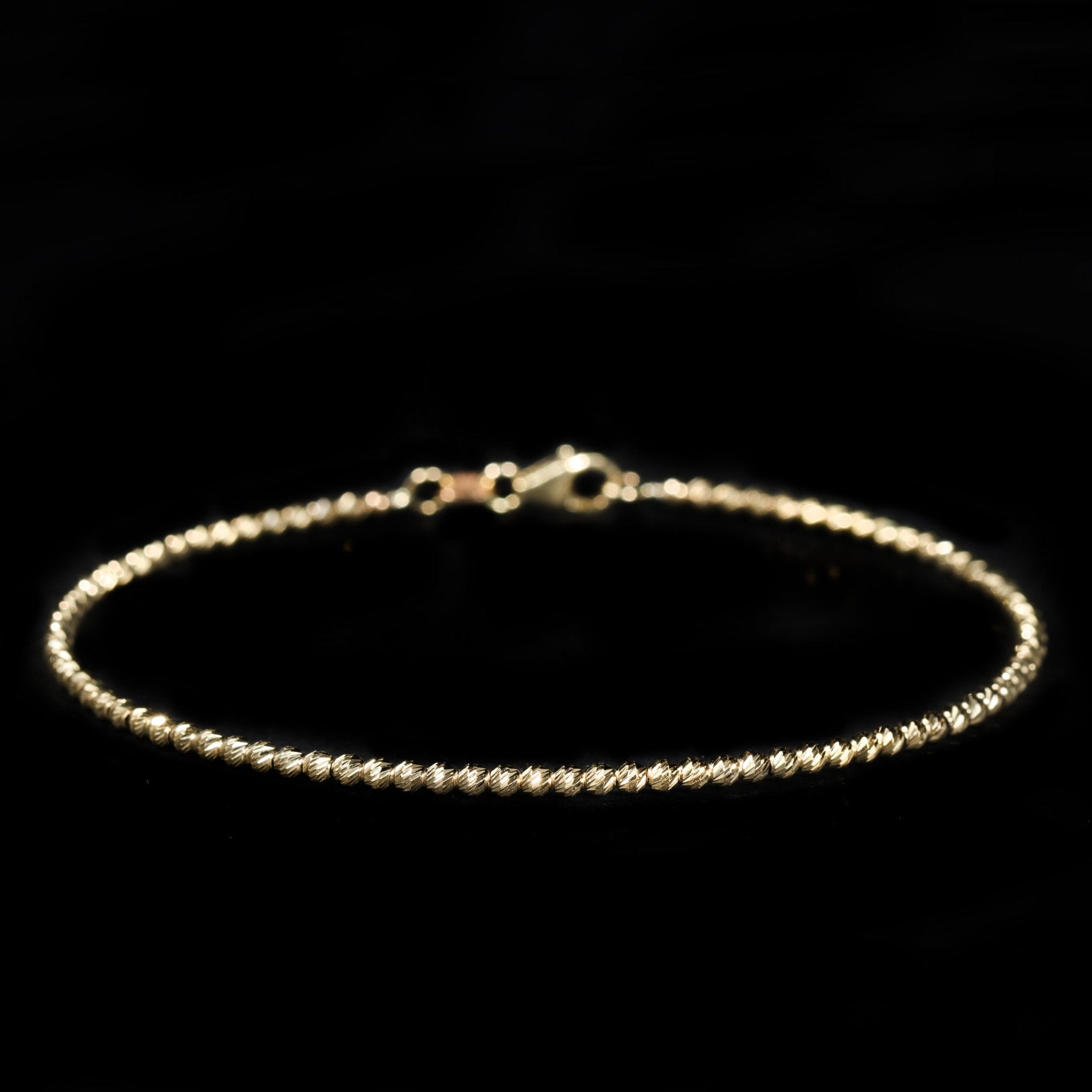 Yellow Gold Diamond Cut Bead Bracelet