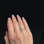 White Gold 0.18 CTW Emerald and Diamond Band