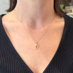 White Gold 0.50 Carat Citrine and Diamond Necklace