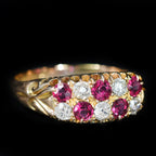Victorian 0.75 CTW Ruby and Old Mine Cut Diamond Ring