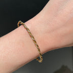 Estate 14K Yellow Gold Rope Bangle Bracelet